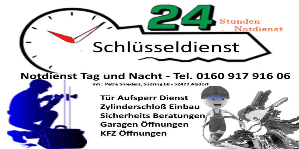 Schlüssel Notdienst Herzogenrath Kohlscheid, Herzogenrath Straß sowie zum Beispiel Schlüsseldienst Merkstein - Tag und Nacht